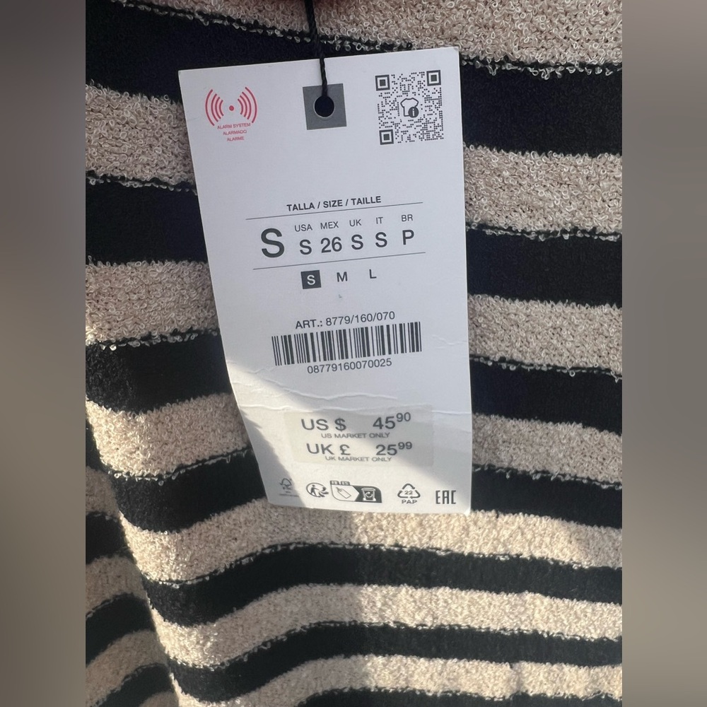 NWT ZARA Striped Midi Dress Size Small - Picture 5 of 7